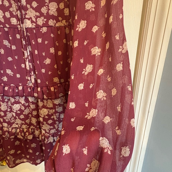 Altar'd State Burgundy Floral Mini Dress - Picture 4 of 9